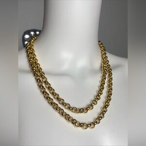 Vintage Gold Plated Rolo Chain Necklace 42”